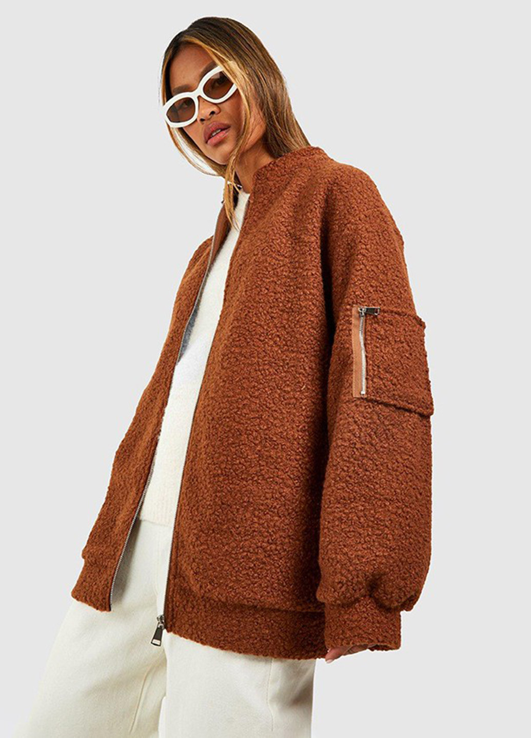 Коричневая демисезонная куртка Boohoo