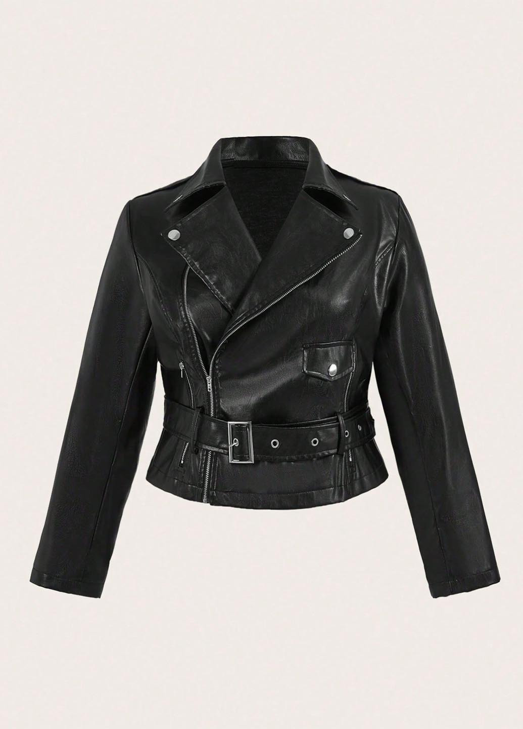 Чорна демісезонна куртка косуха SHEIN