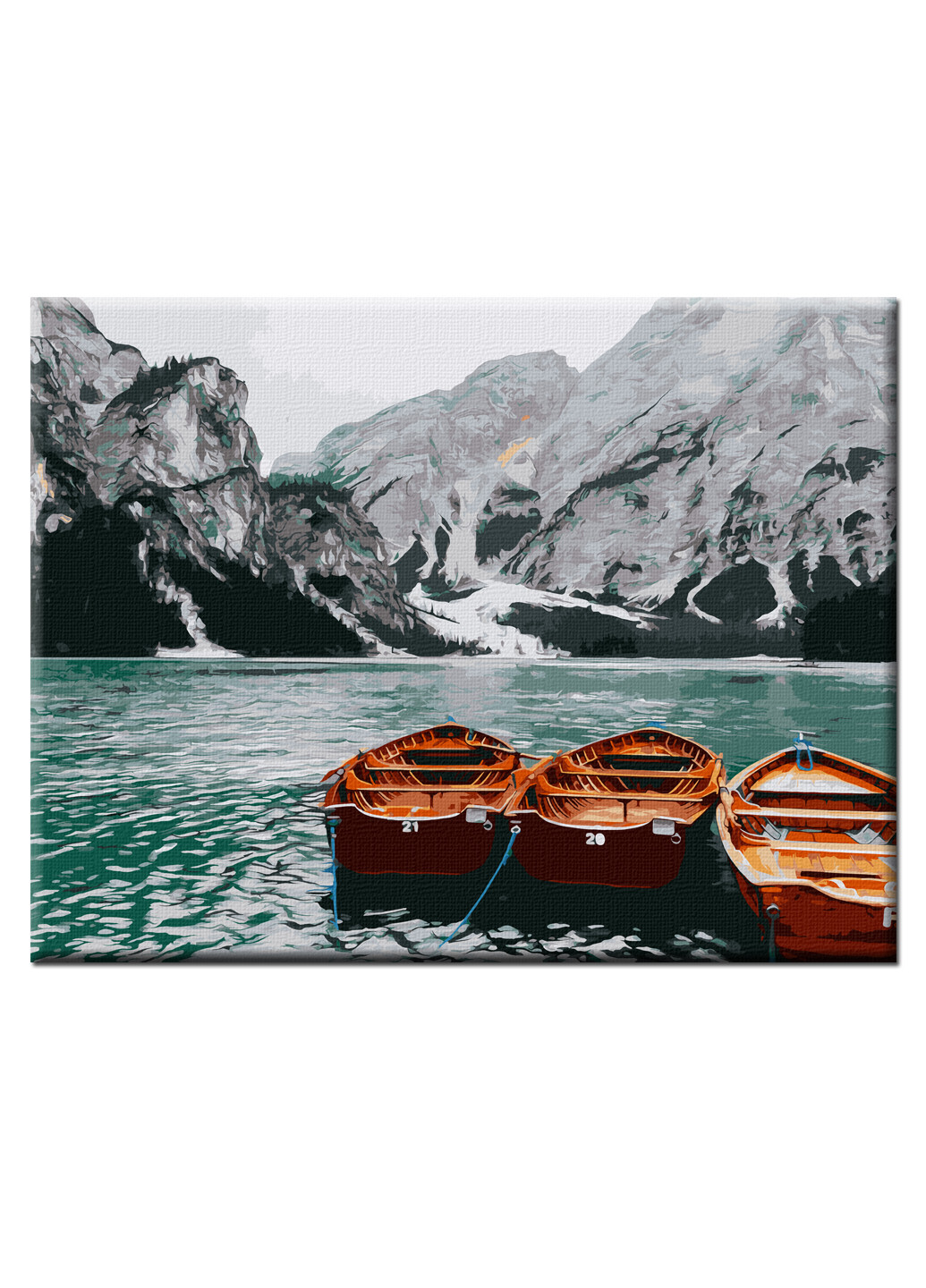Картина по номерам "Лодки на озере" 50*65см в коробке ArtStory (252319346)