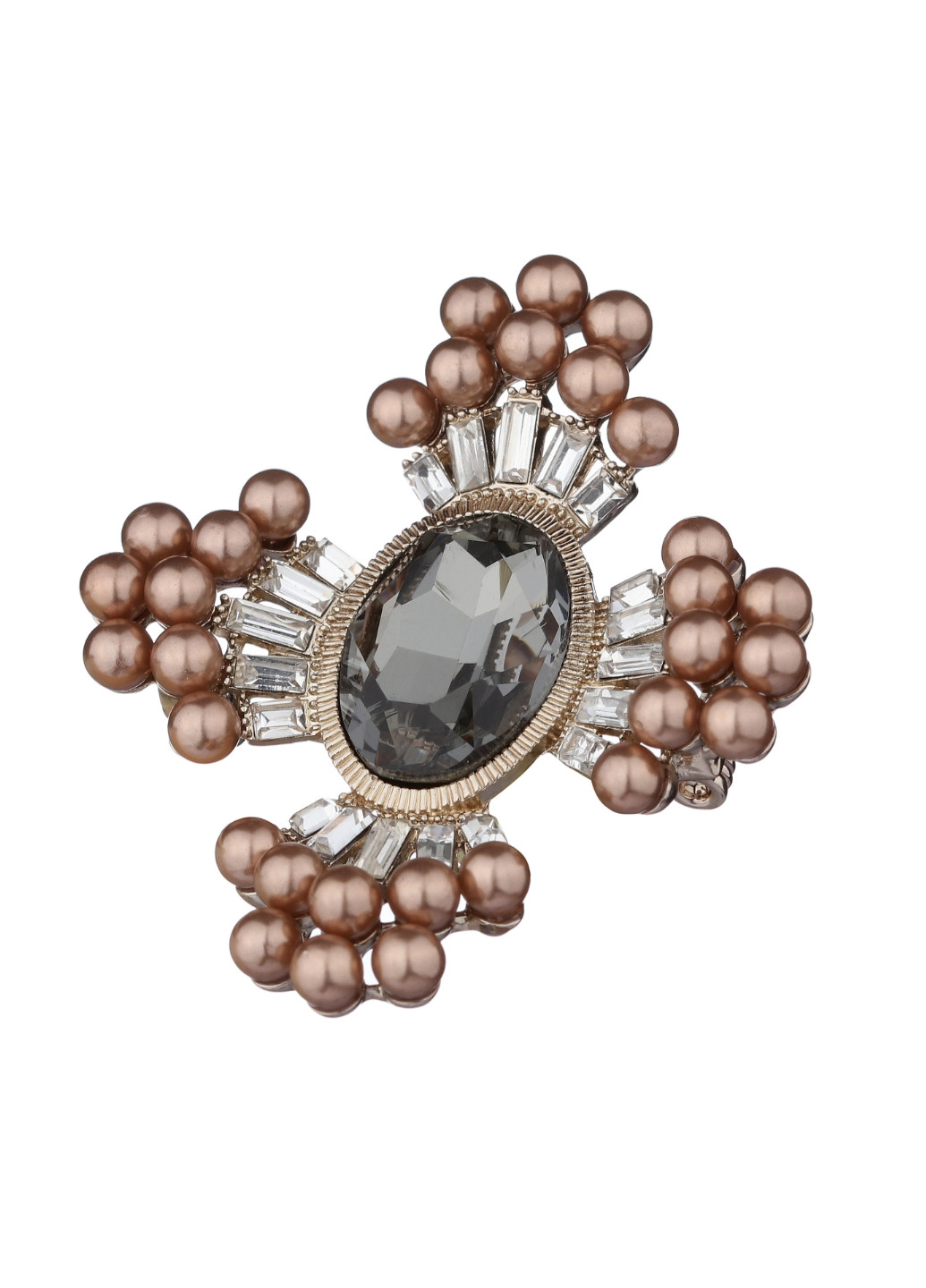 Ефектна брошка-квітка з перлами Sincera (204371353)