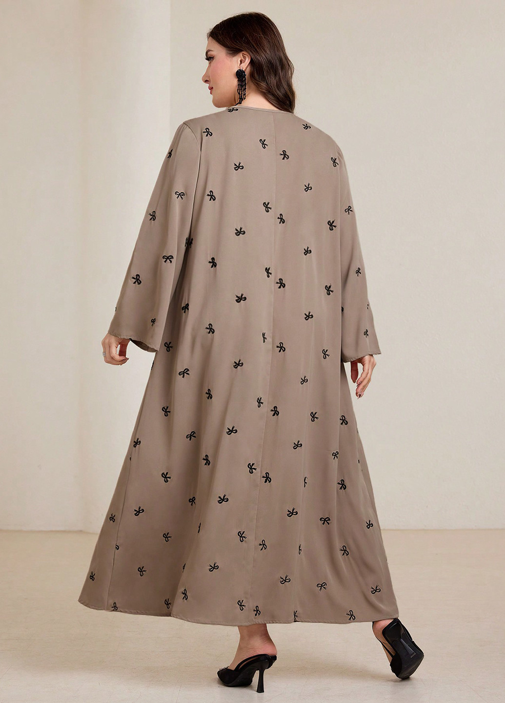 Кавова кежуал сукня а-силует SHEIN з малюнком