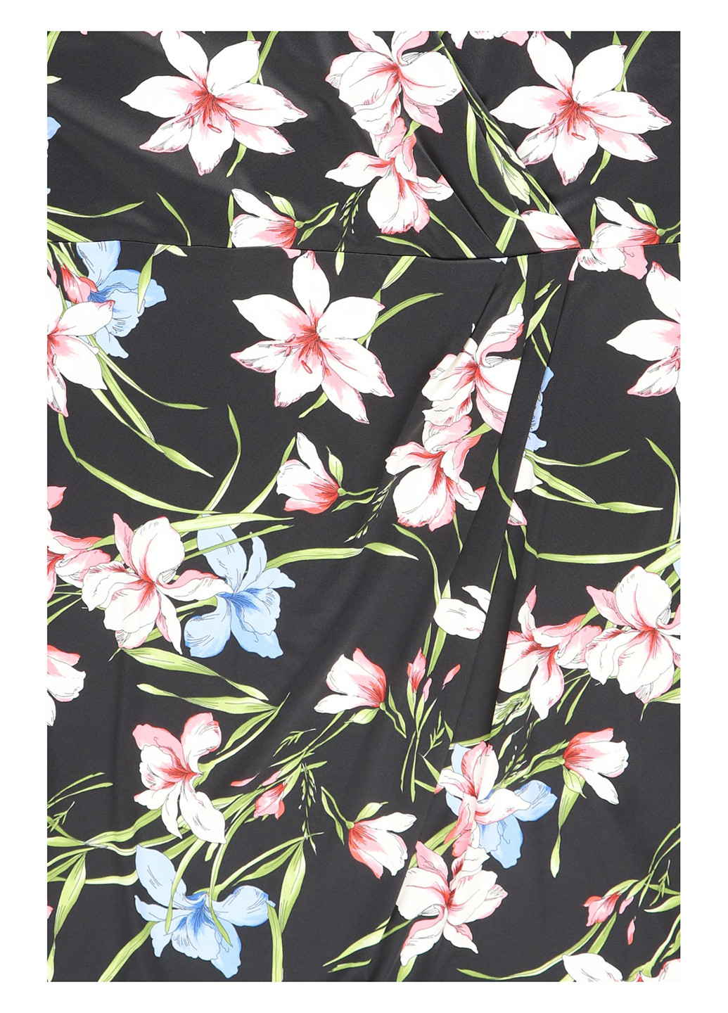 Черное кэжуал платье на запах Anna Field с цветочным принтом