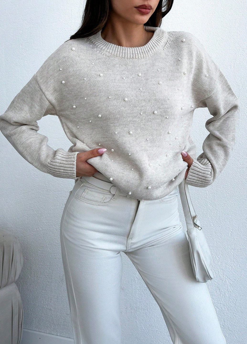 Молочний демісезонний джемпер джемпер SHEIN