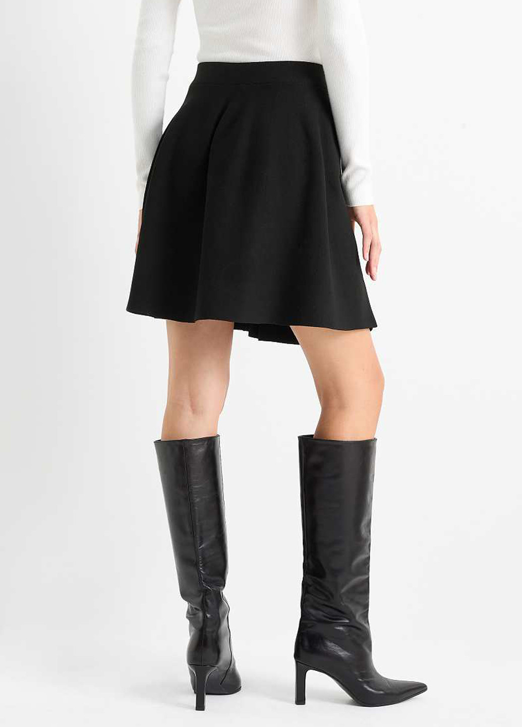 Черная кэжуал однотонная юбка C&A клешированная