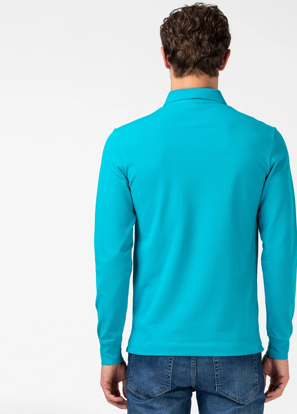 Светло-бирюзовая футболка-поло для мужчин Lacoste с логотипом