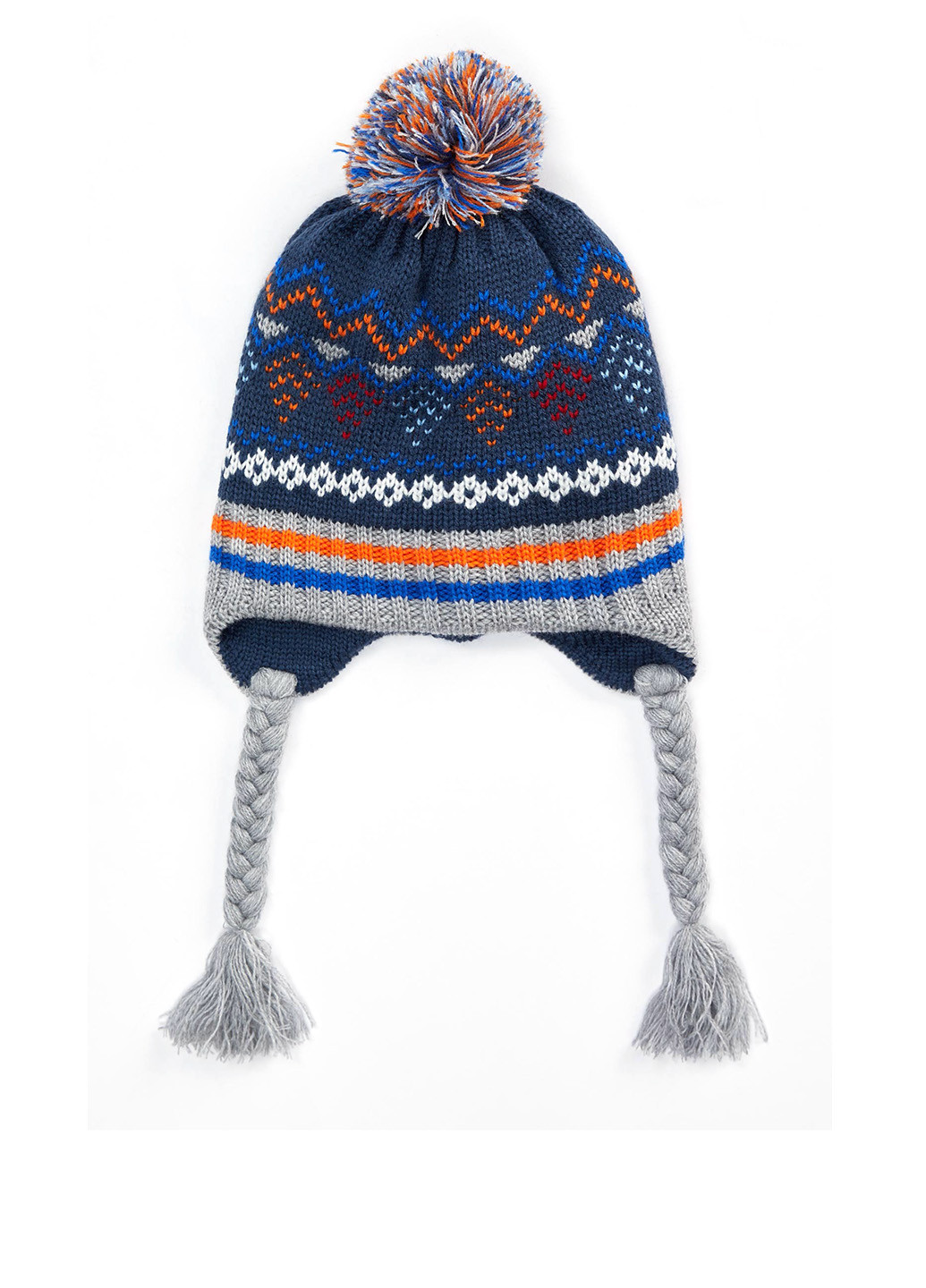 Комплект(шапка,шарф) DeFacto шапка ушанка синяя кэжуал акрил