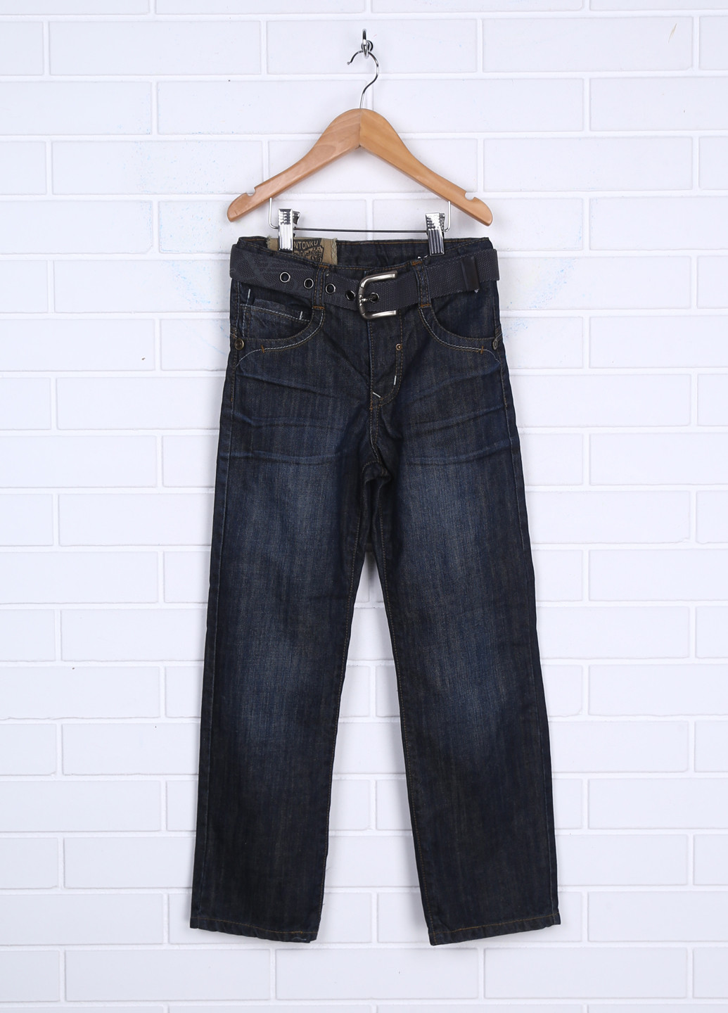 Серые джинсовые демисезонные брюки со средней талией CТК Chintonku