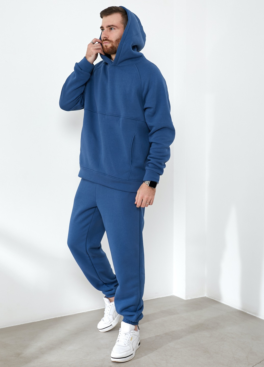 Чоловічий теплий зимовий спортивний костюм з начосом Melgo (худі, джогери) (255337182)