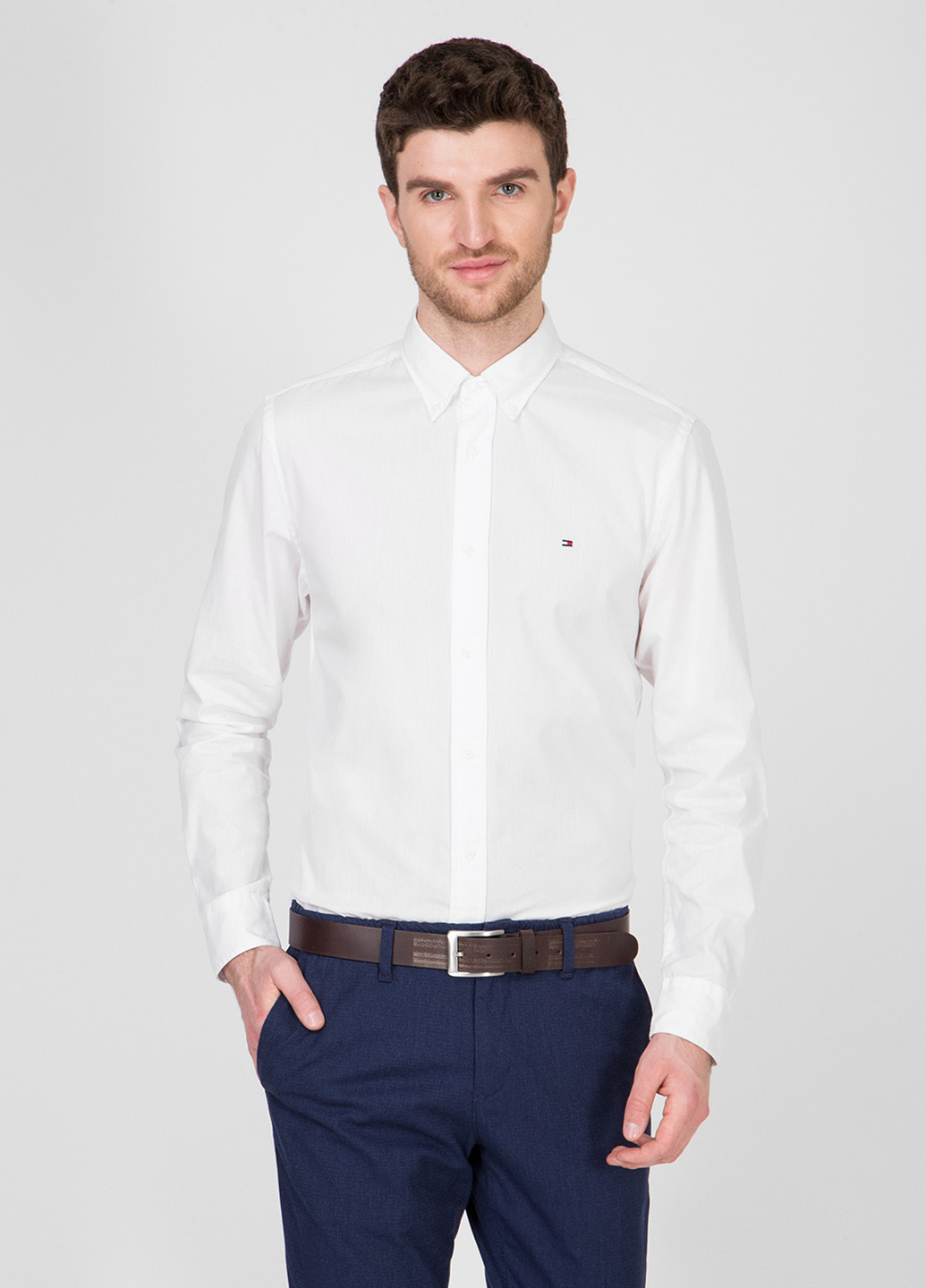 Белая кэжуал рубашка Tommy Hilfiger