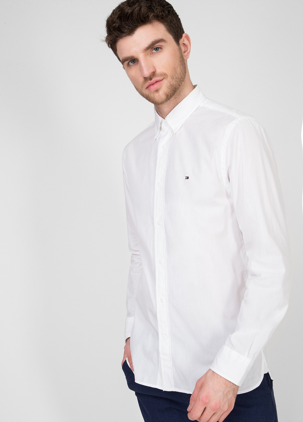 Белая кэжуал рубашка Tommy Hilfiger