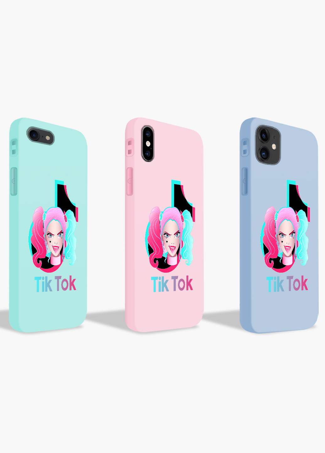 Чехол силиконовый Apple Iphone X Харли Квинн (Куинн) Тик Ток (Harley Quinn TikTok) (6129-1646) MobiPrint (219485544)