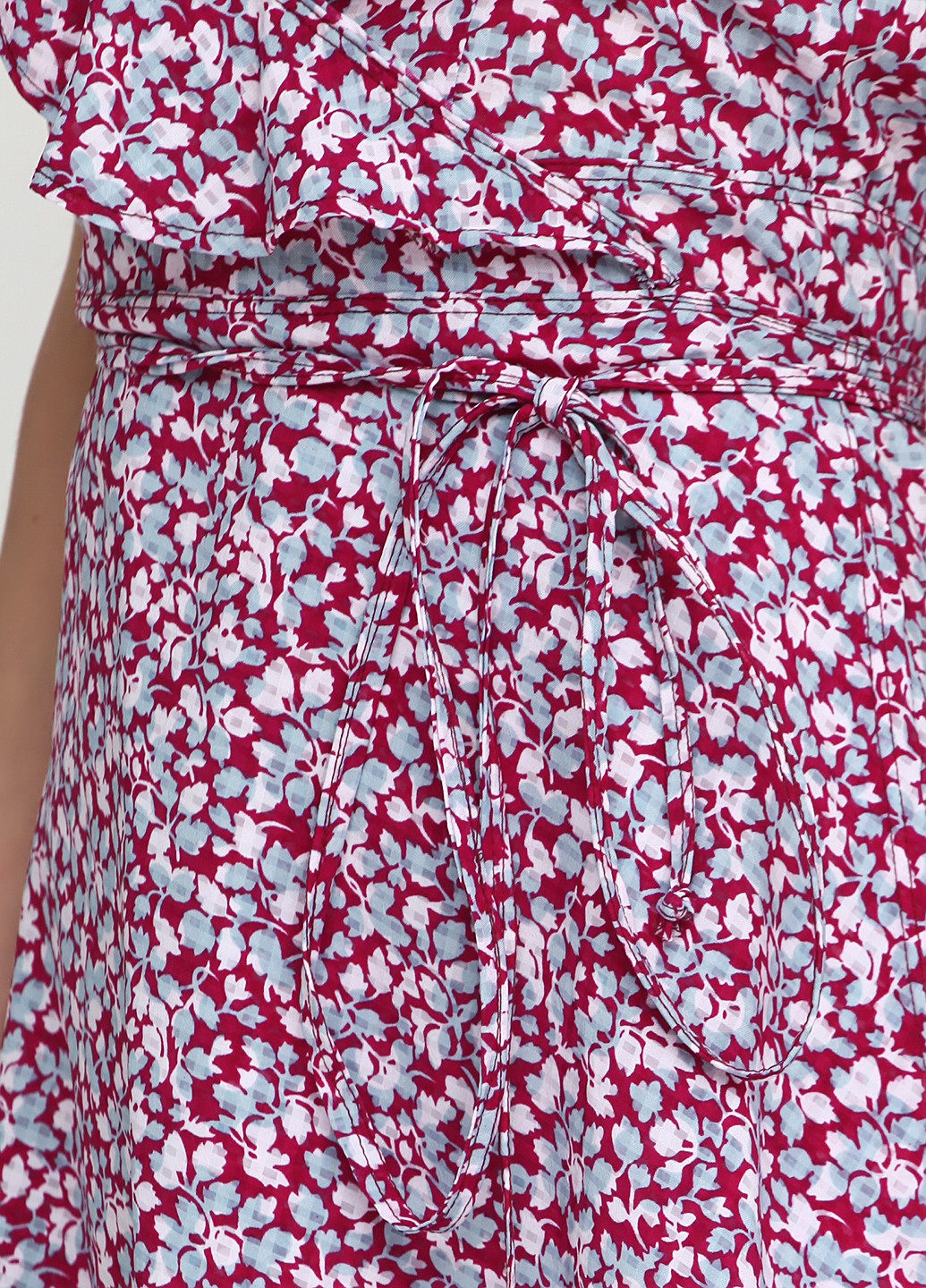 Бордовое кэжуал платье Zhmurchenko Brand с цветочным принтом