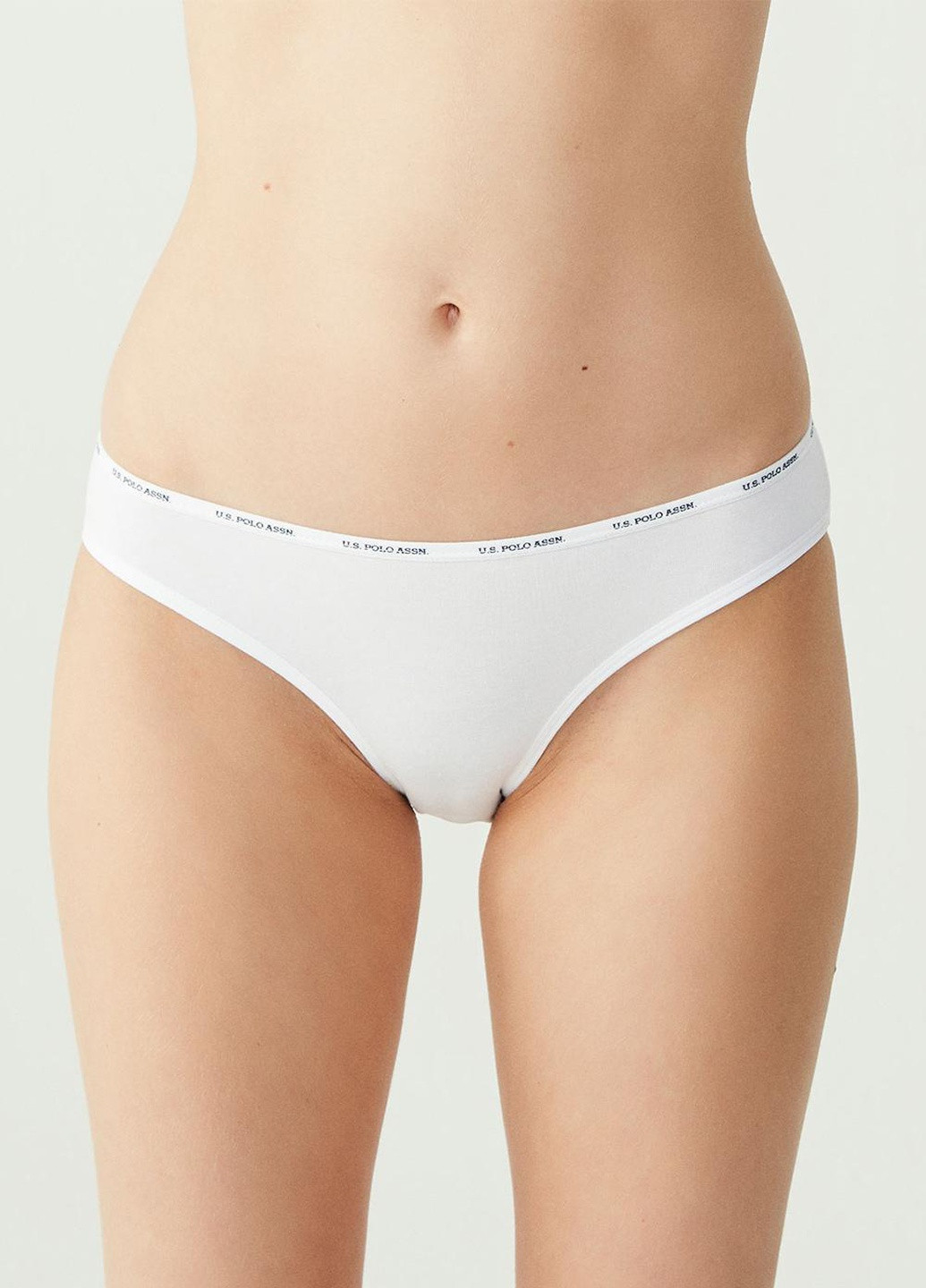 Комплект трусів-бікіні жіночих 5 шт 38/M чорний, бежевий, білий, бежевий, білий 67002 U.S. Polo ASSN (256111035)
