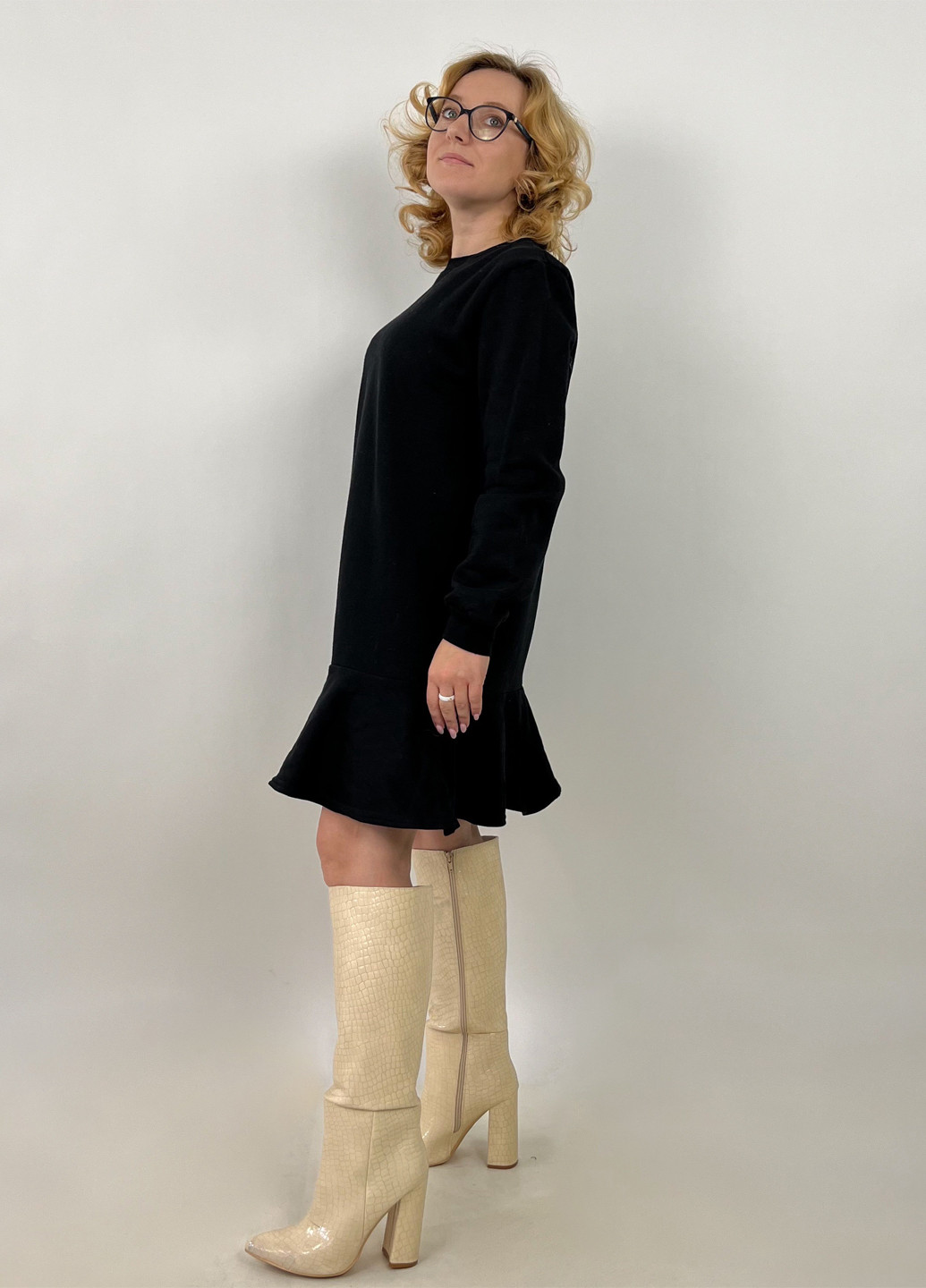 Чорна кежуал сукня кльош Threadbare однотонна