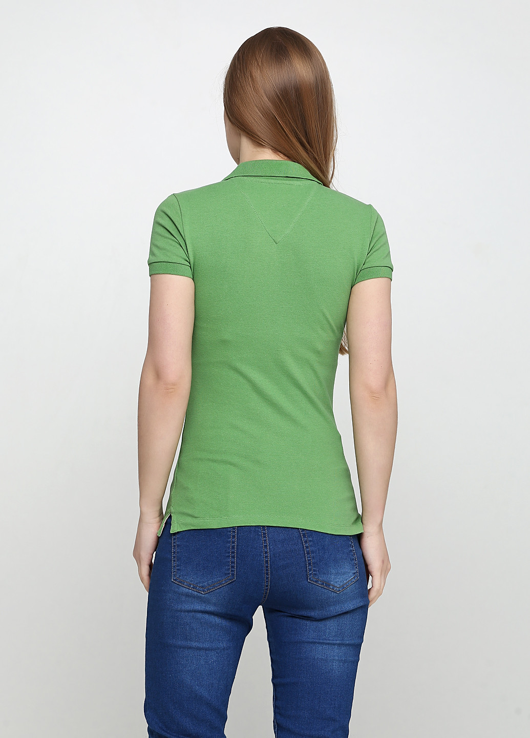 Оливковая (хаки) женская футболка-поло Aggresive однотонная