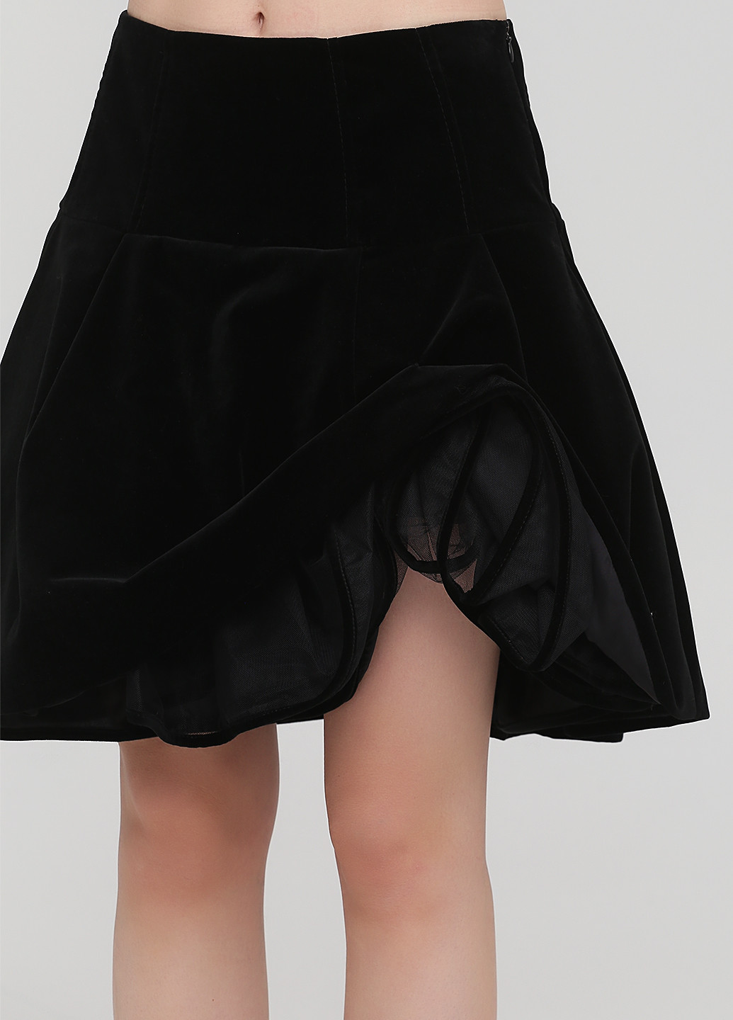 Черная кэжуал однотонная юбка Maria Grazia Severi а-силуэта (трапеция)