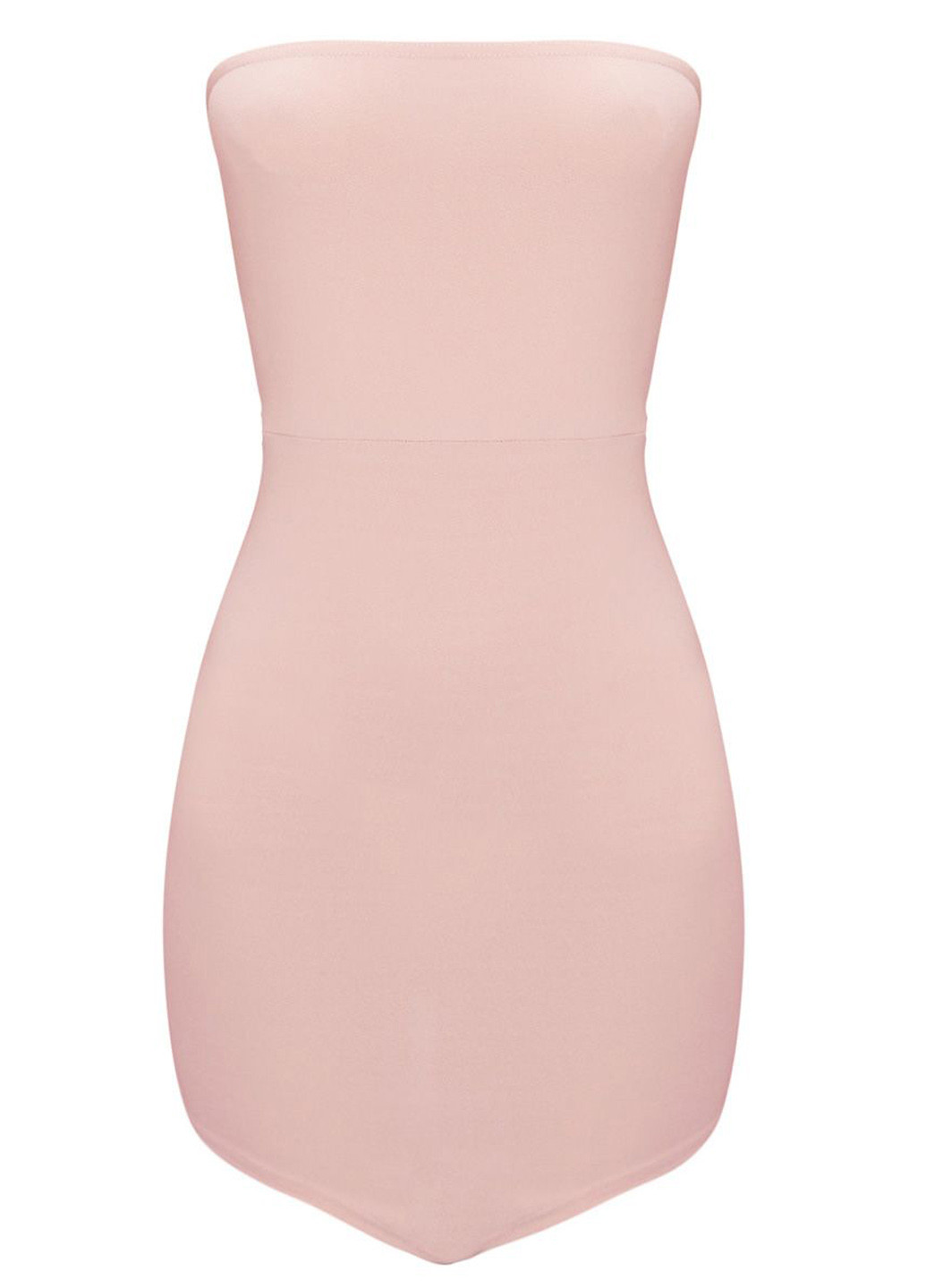Бледно-розовое коктейльное платье футляр PrettyLittleThing однотонное