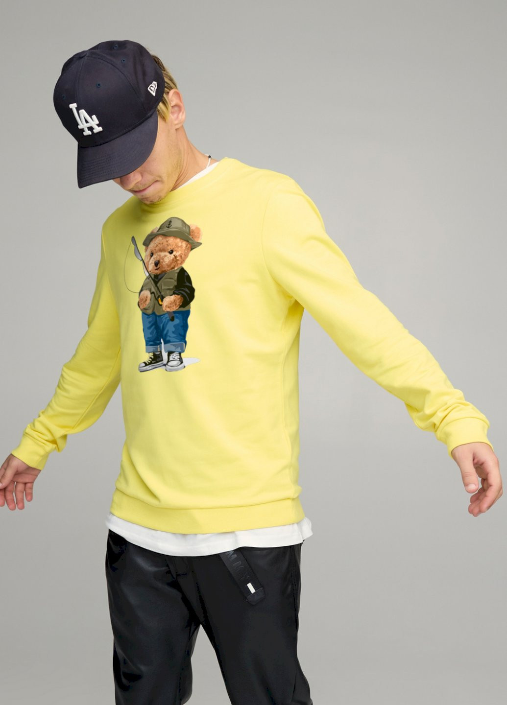 Желтый свитшот мужской basic /no flis/ YAPPI (252385773)