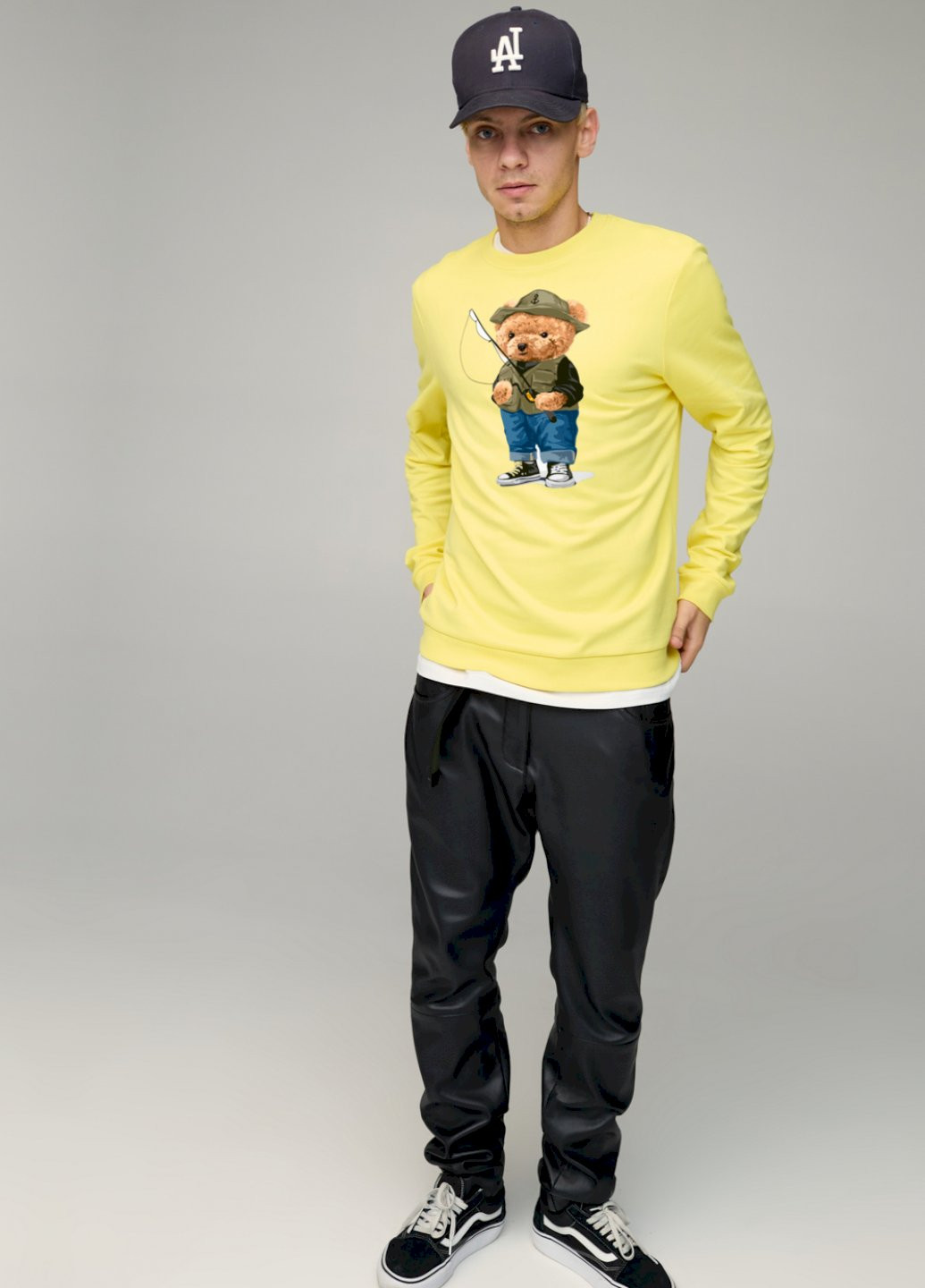 Желтый свитшот мужской basic /no flis/ YAPPI (252385773)
