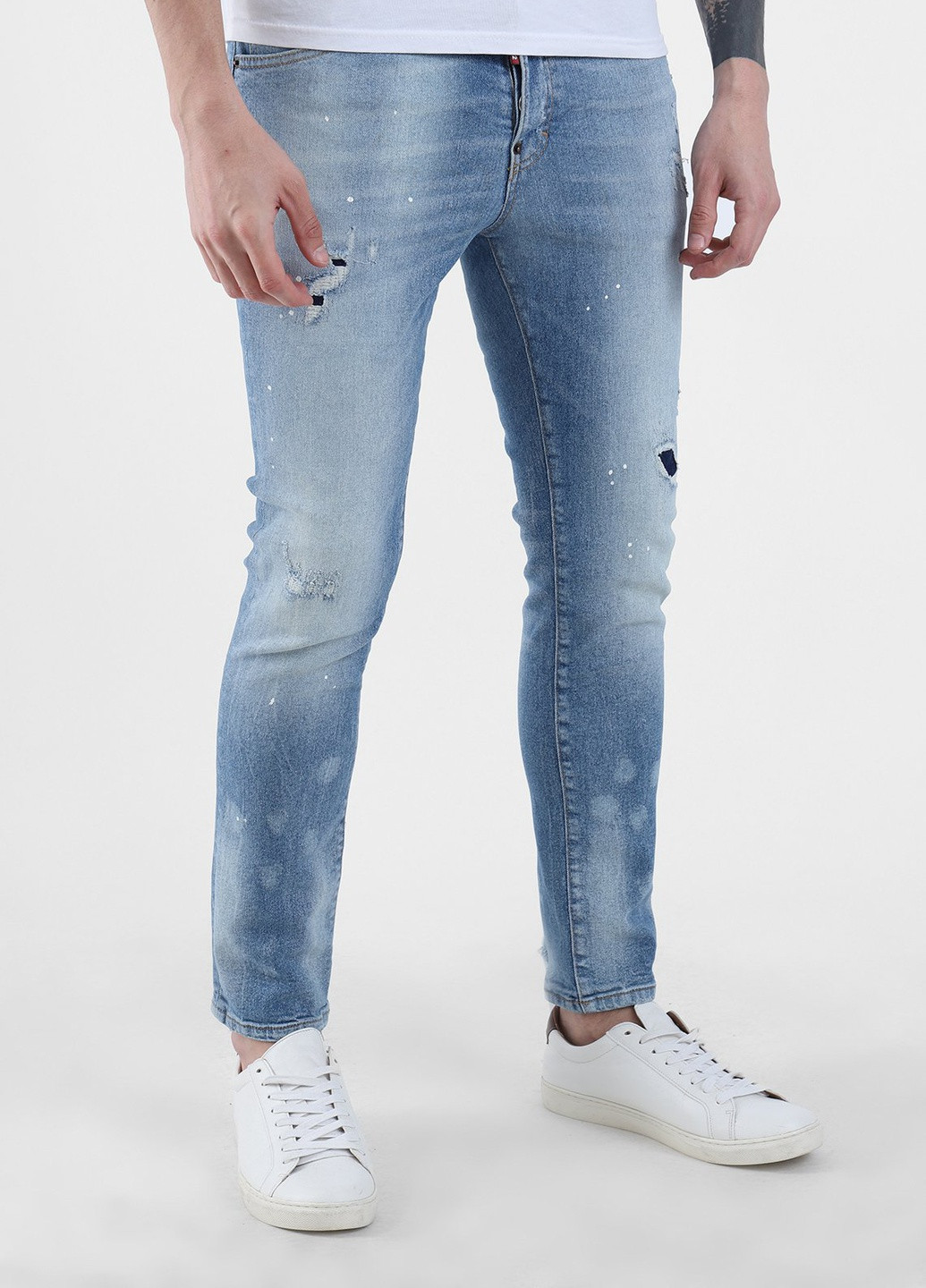 Блакитні джинси з потертостями Dsquared2 (251240669)