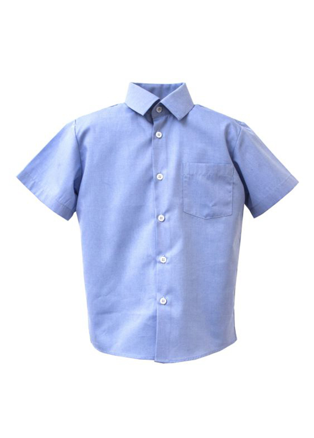 Голубой кэжуал рубашка однотонная Bebepa с коротким рукавом