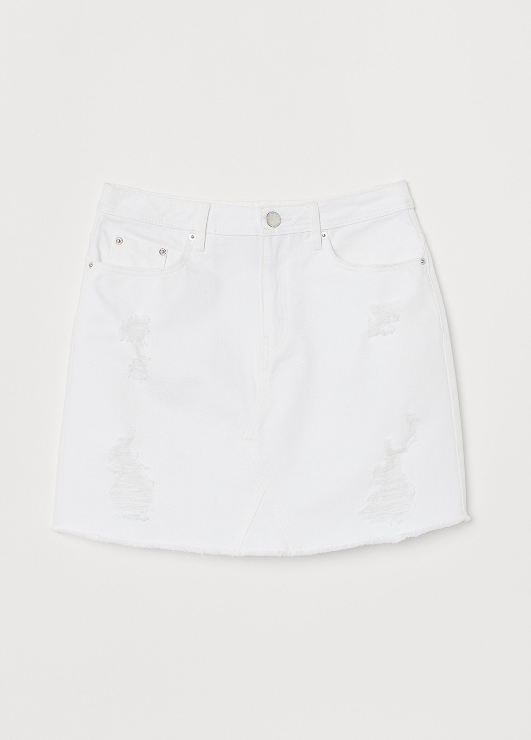Спідниця H&M однотонна біла джинсова бавовна