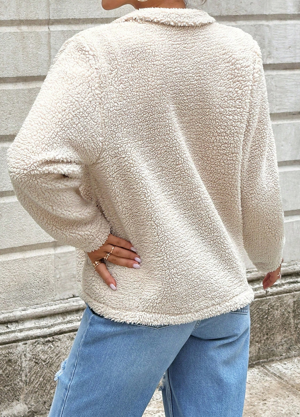 Светло-бежевая демисезонная куртка SHEIN