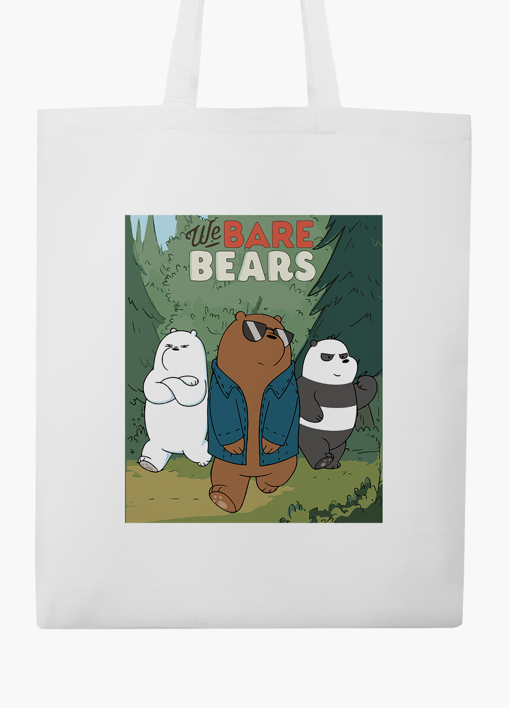 Еко сумка шоппер біла Вся правда про ведмедів (We Bare Bears) (9227-2664-WT-2) екосумка шопер 41*35 см MobiPrint (219151216)