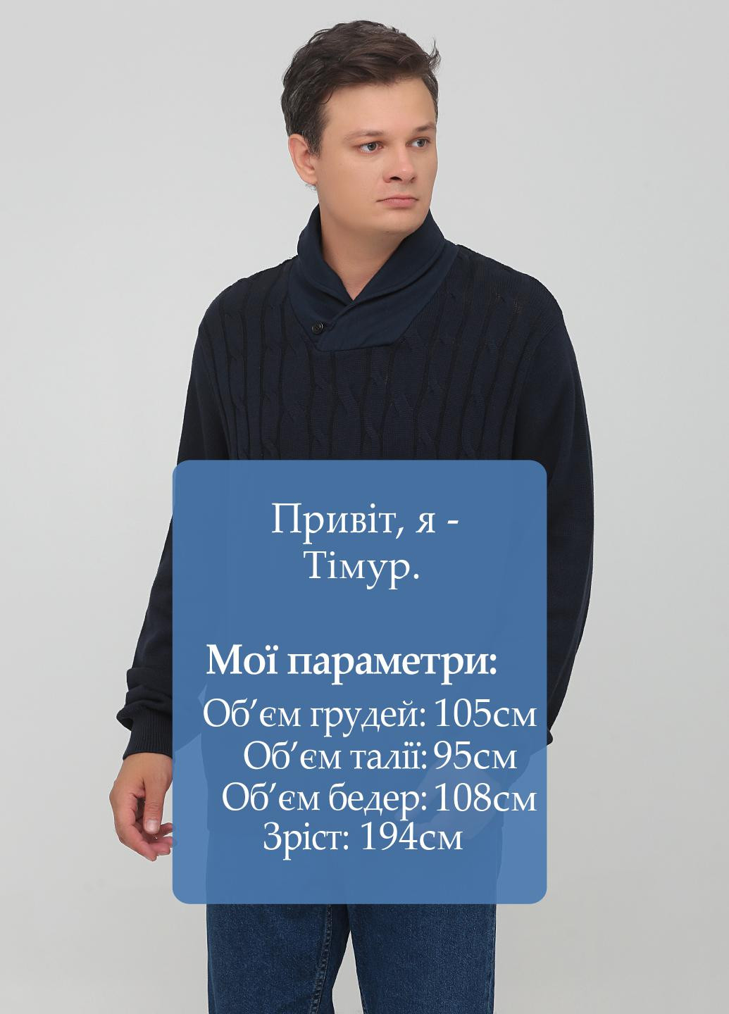 Темно-синий демисезонный свитер F&F
