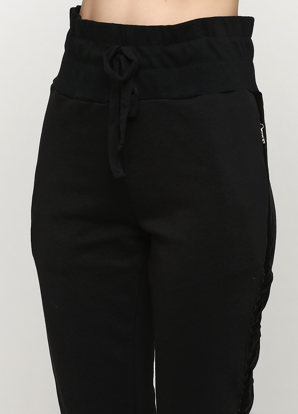 Костюм (толстовка, брюки) Patrizia Pepe с длинным рукавом однотонный чёрный кэжуал хлопок
