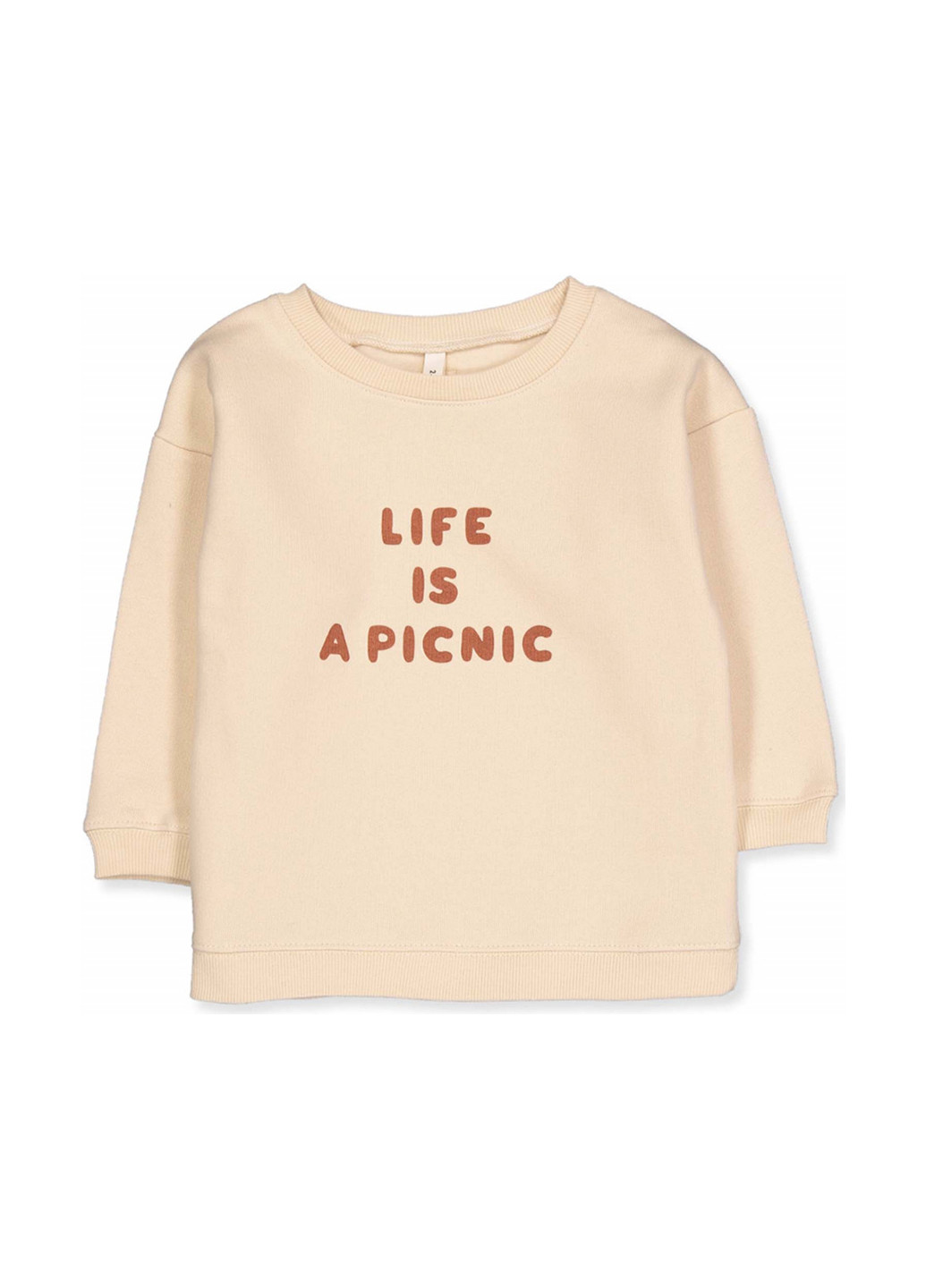 Светло-бежевый свитшот organic zoo надпись без декора (223765022)
