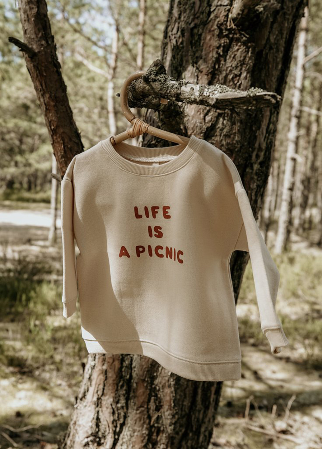 Светло-бежевый свитшот organic zoo надпись без декора (223765022)