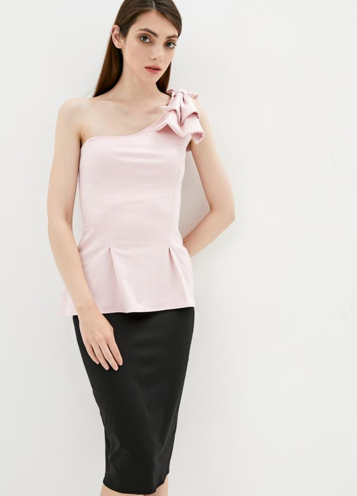 Світло-рожева демісезонна жіноча блузка з бантиком jain Podium