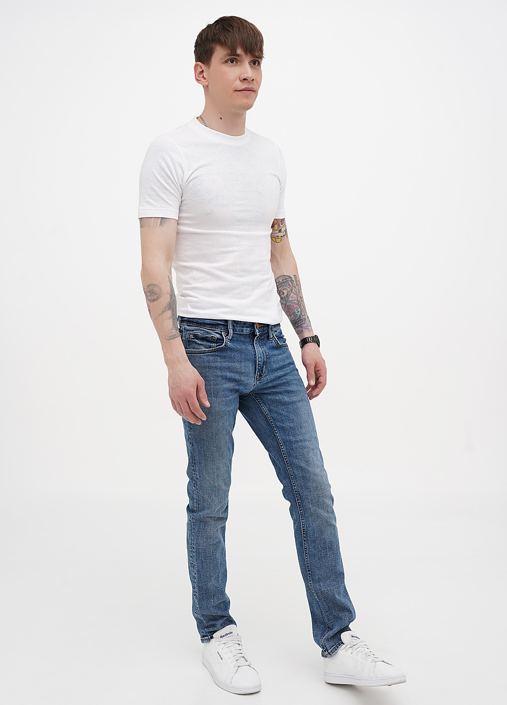 Синие демисезонные слим джинсы C&A