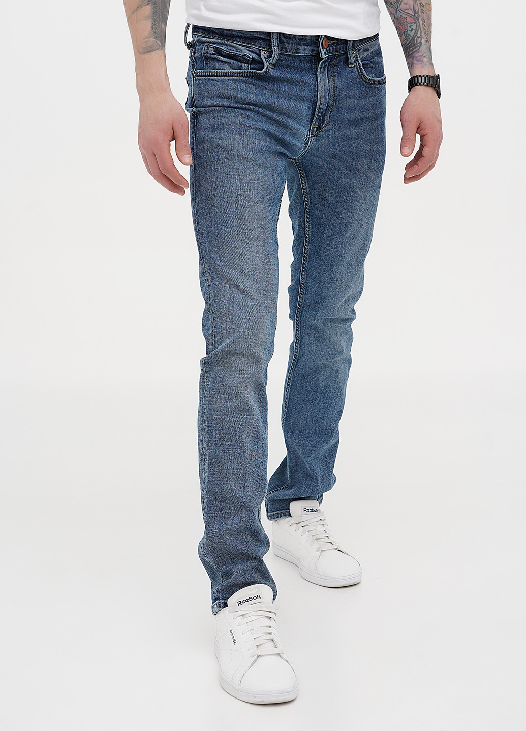 Синие демисезонные слим джинсы C&A