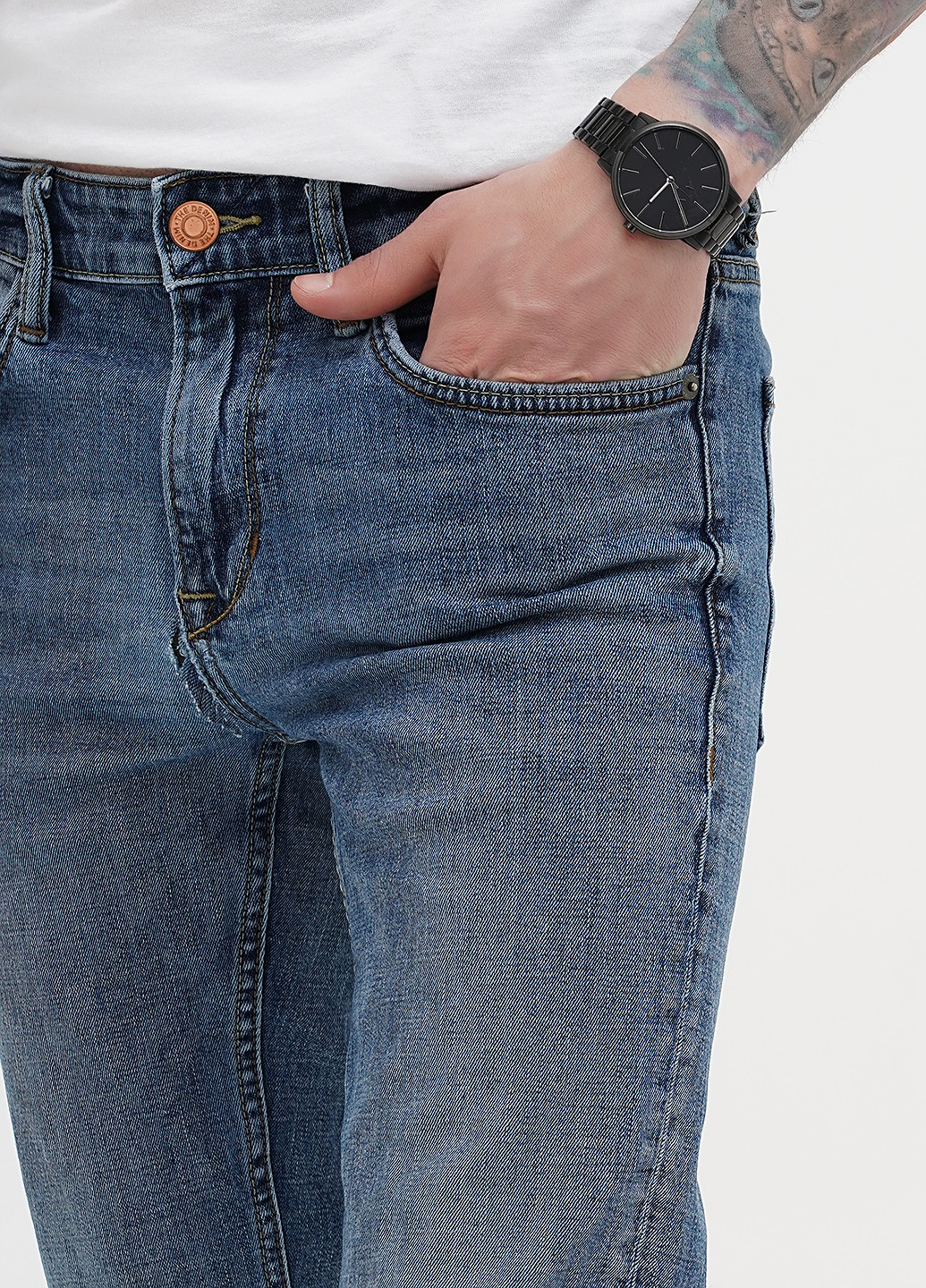 Синие демисезонные слим джинсы C&A