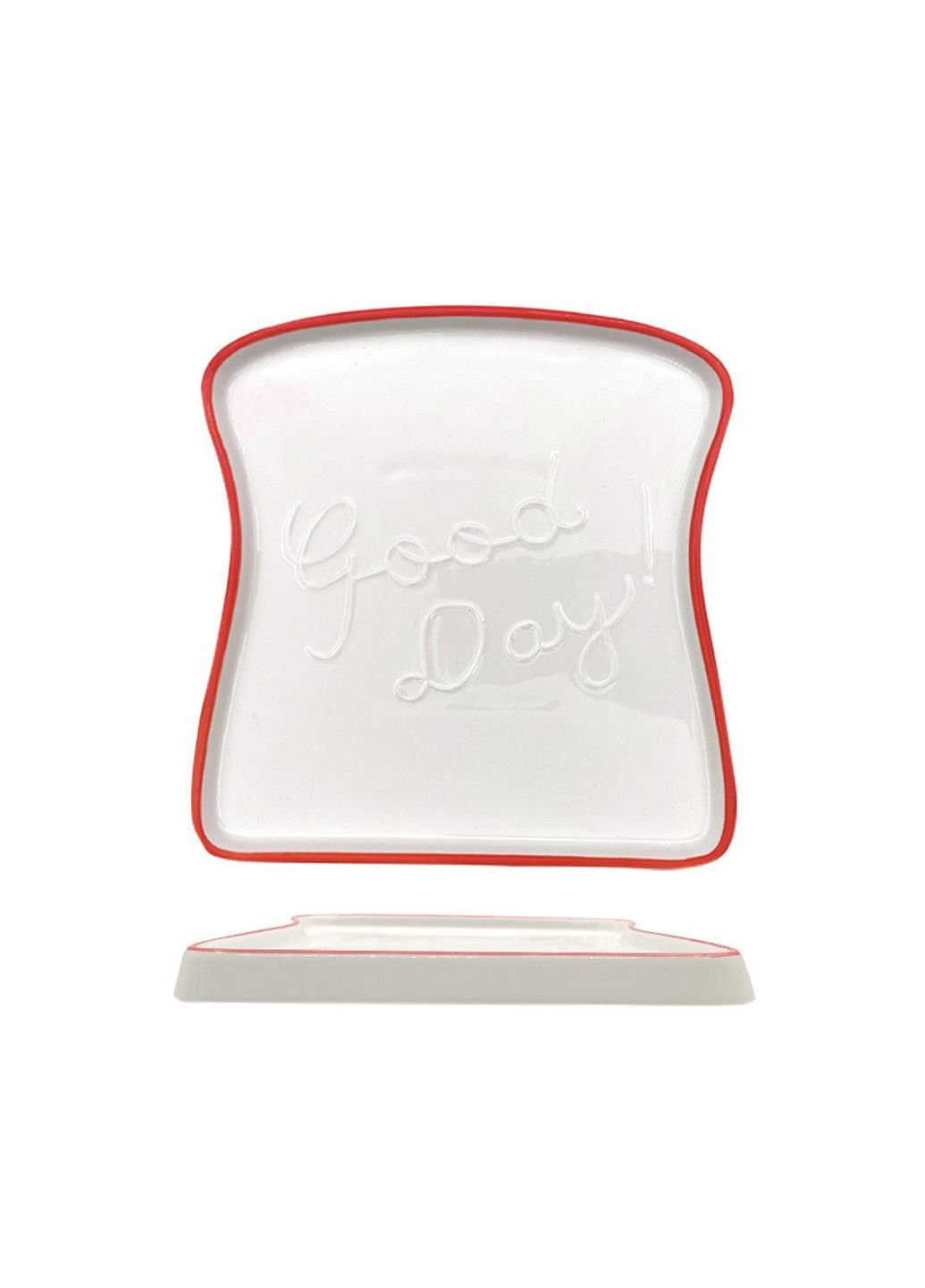 Тарелка керамическая 6736 17.5х16 см красная No Brand (253542342)