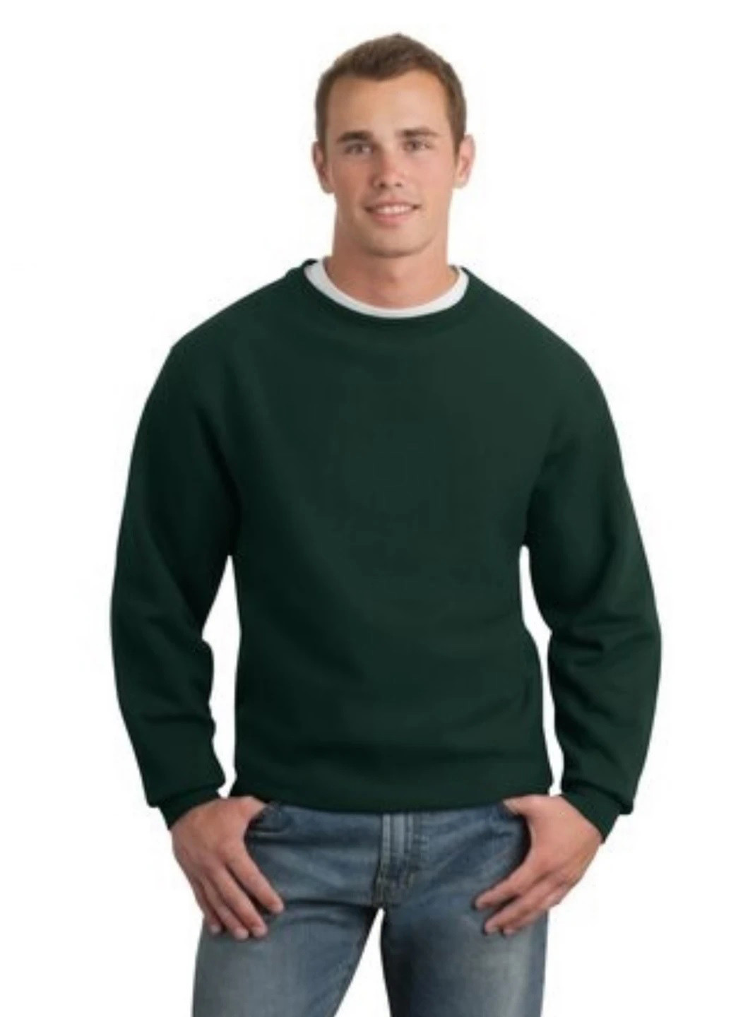 Темно-зеленый свитшот Sport-Tek однотонный без декора (361960115)