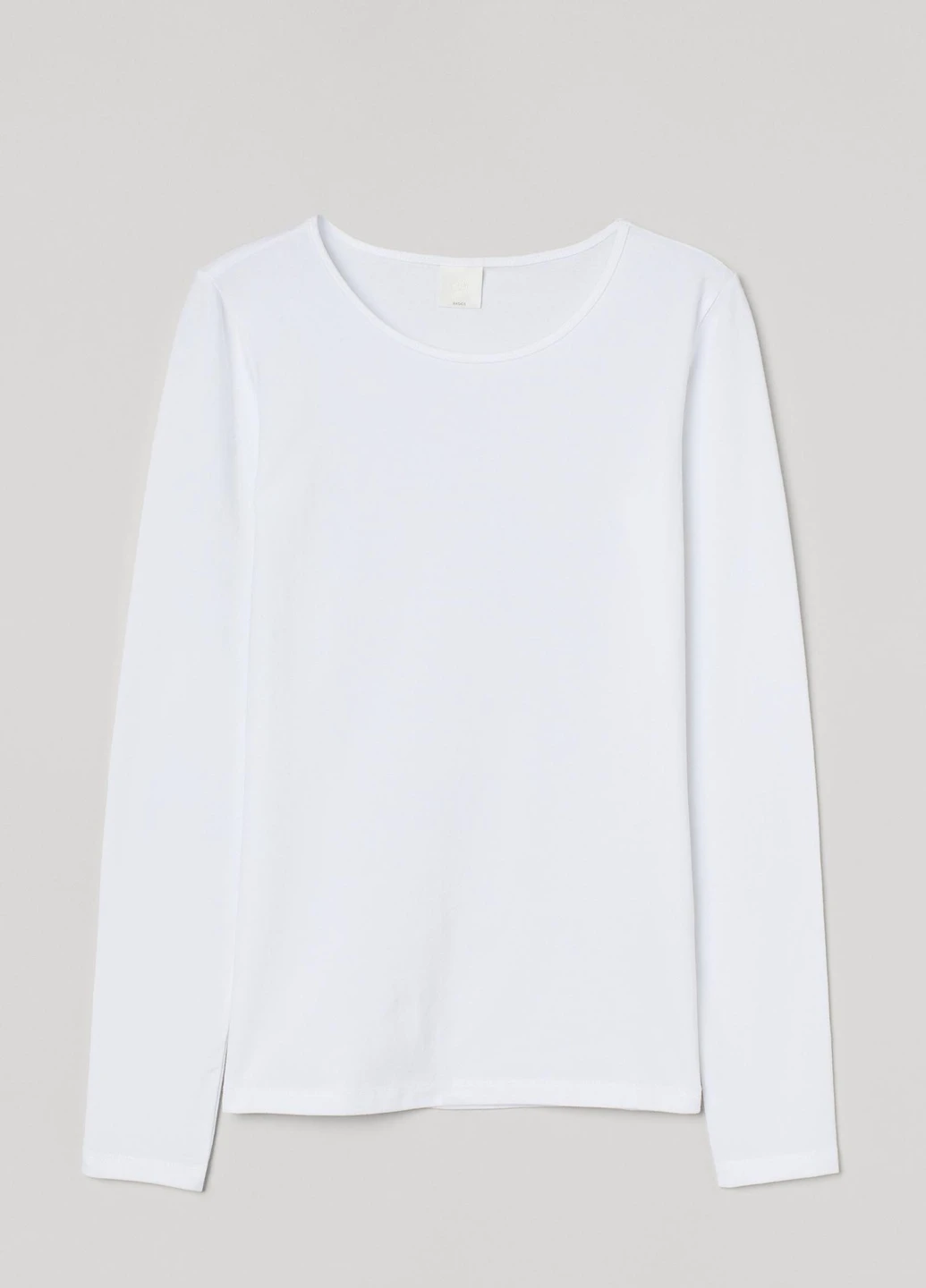 Лонгслів,білий, H&M Basic (254655586)