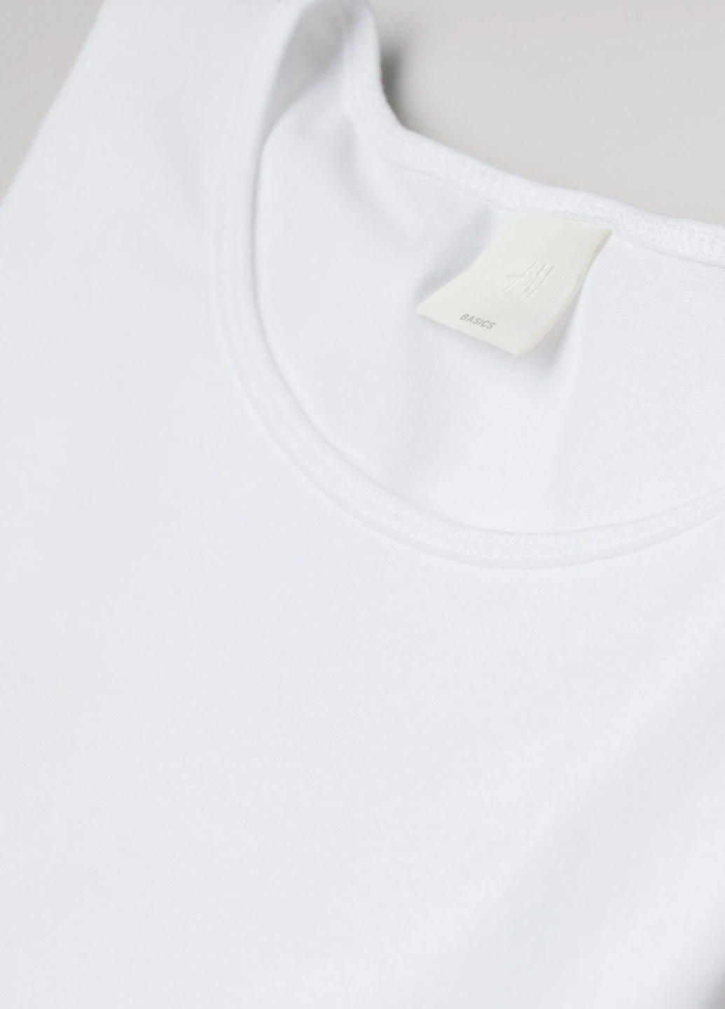 Лонгслів,білий, H&M Basic (254655586)