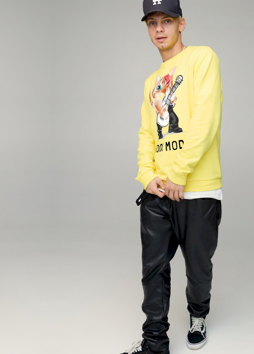 Жовтий світшот чоловічий basic /no flis/ YAPPI (252386526)