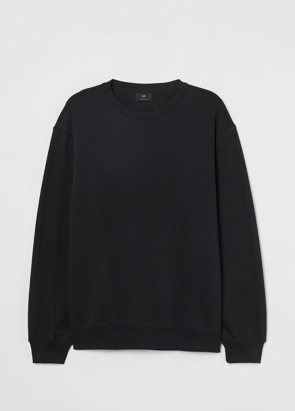 Черный свитшот H&M однотонный (251864515)