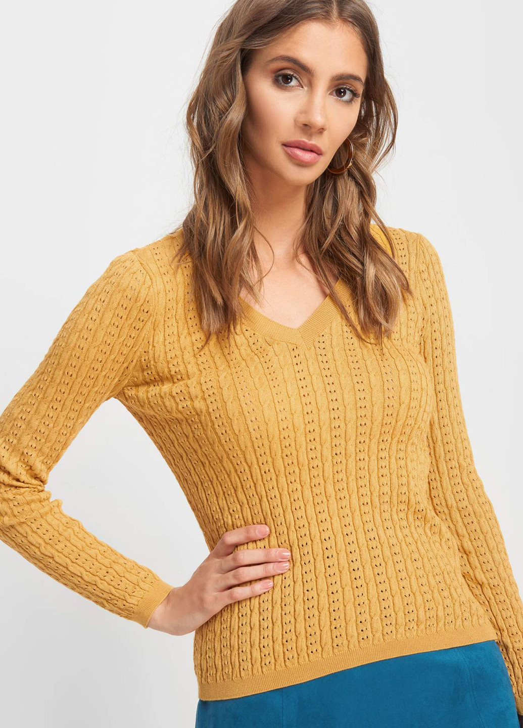 Желтый демисезонный пуловер пуловер Orsay