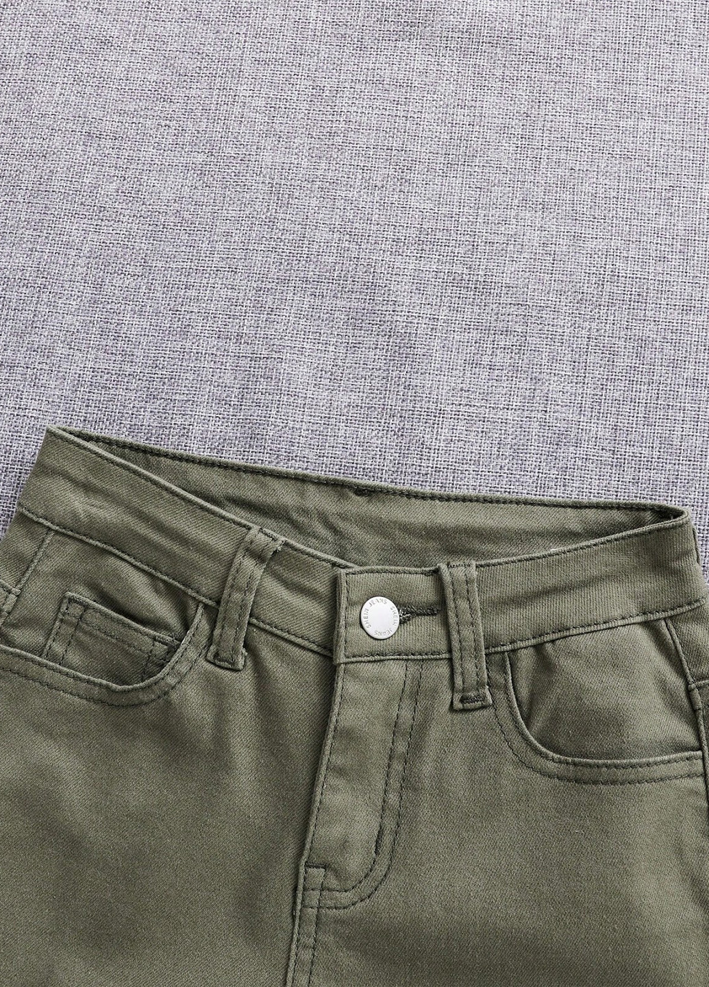 Хаки демисезонные афгани, зауженные джинсы SHEIN