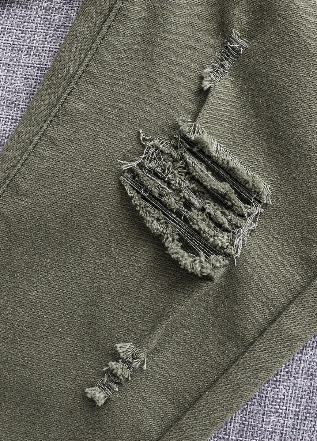 Хаки демисезонные афгани, зауженные джинсы SHEIN