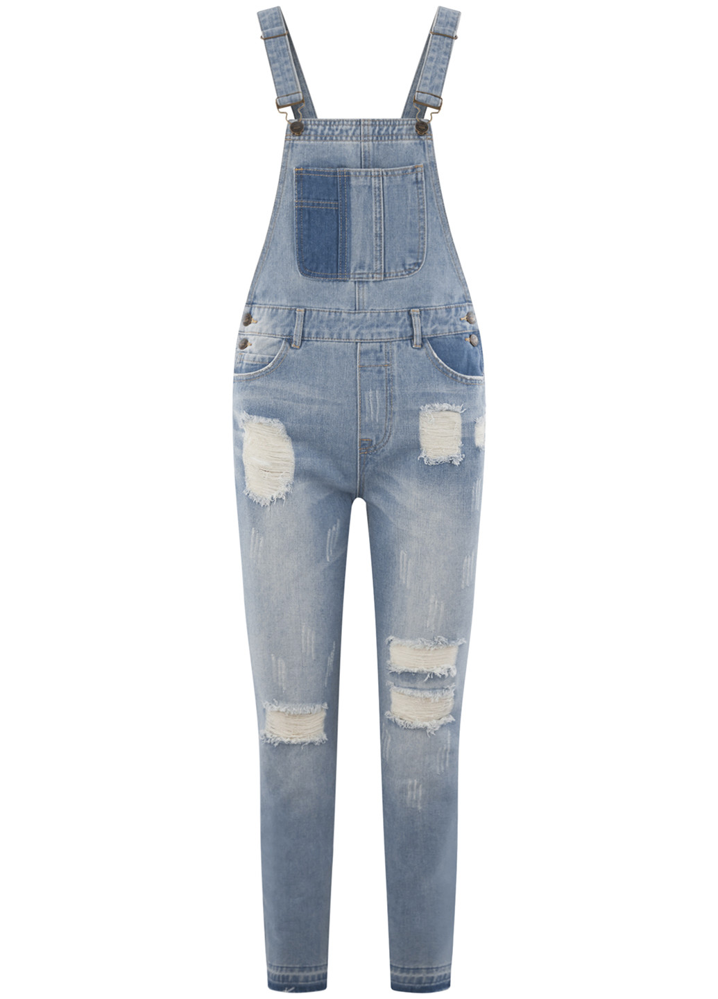 Комбінезон Oodji комбінезон-брюки однотонний блакитний джинсовий