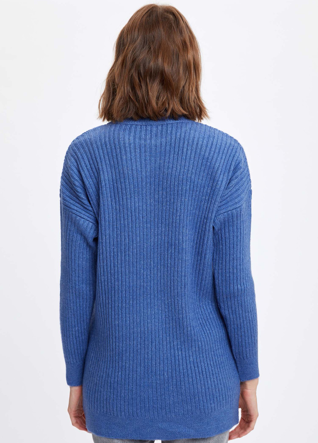 Темно-голубой демисезонный свитер DeFacto