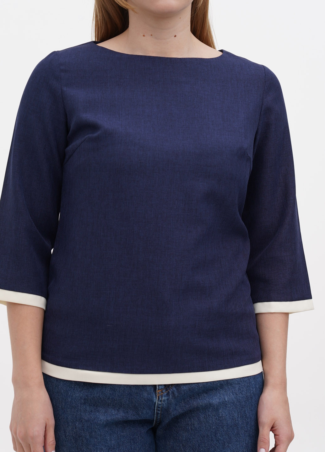 Темно-синяя летняя блуза Laura Bettini