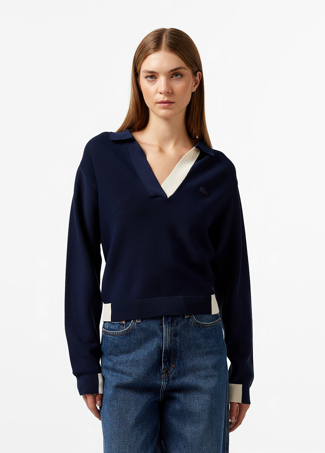 Темно-синій демісезонний светр Lacoste