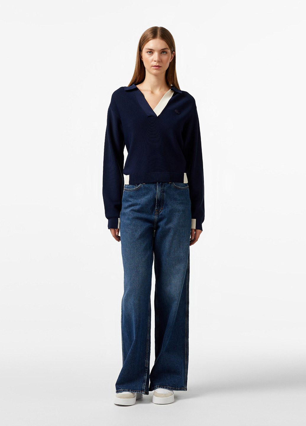 Темно-синій демісезонний светр Lacoste